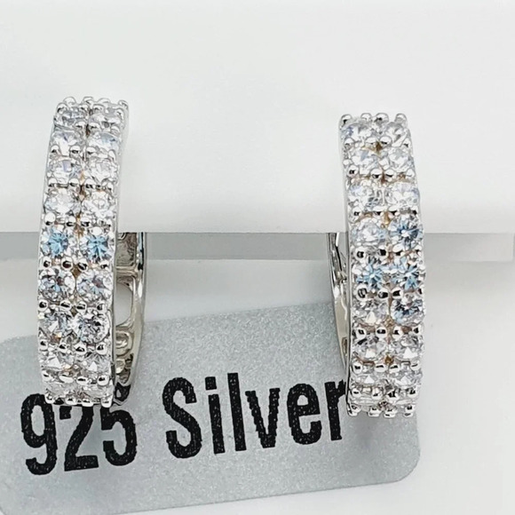 "925 Sterling Silver Cubic Zirconia Earrings, U19254868 - Picture 10 of 11